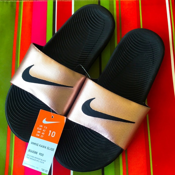 Nike Shoes - Brand New Nike Metallic Kawa Slide Sandals Size 10